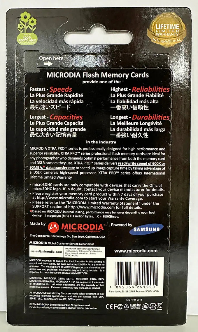 MICRODIA XTRA PRO, SDHC UHS-1 Card, 16GB MICRODIA