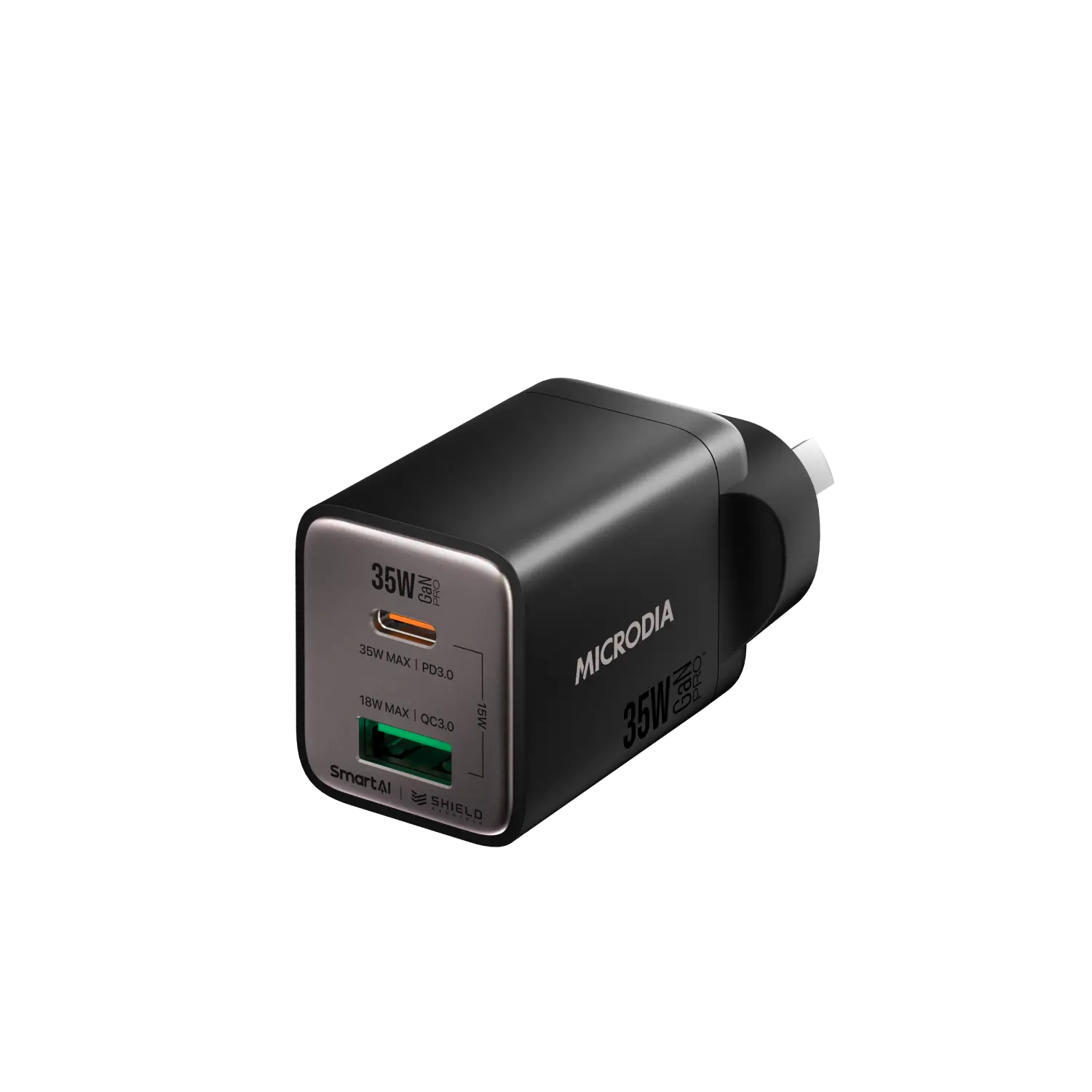 SMARTCube™ Nano 35W GaN Pro Wall Charger,Dual-Port, USB-C PD3.0 + USB-A QC3.0 Microdia