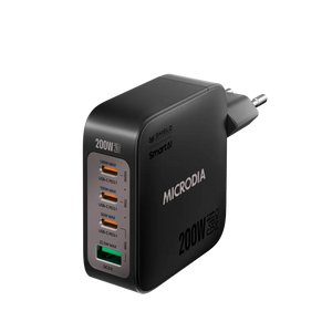 MICRODIA SMARTCube™ Nano 200W,GaN Pro Wall Charger, 4-Port,USB-C PD3.1 + USB-A QC3.0 Microdia