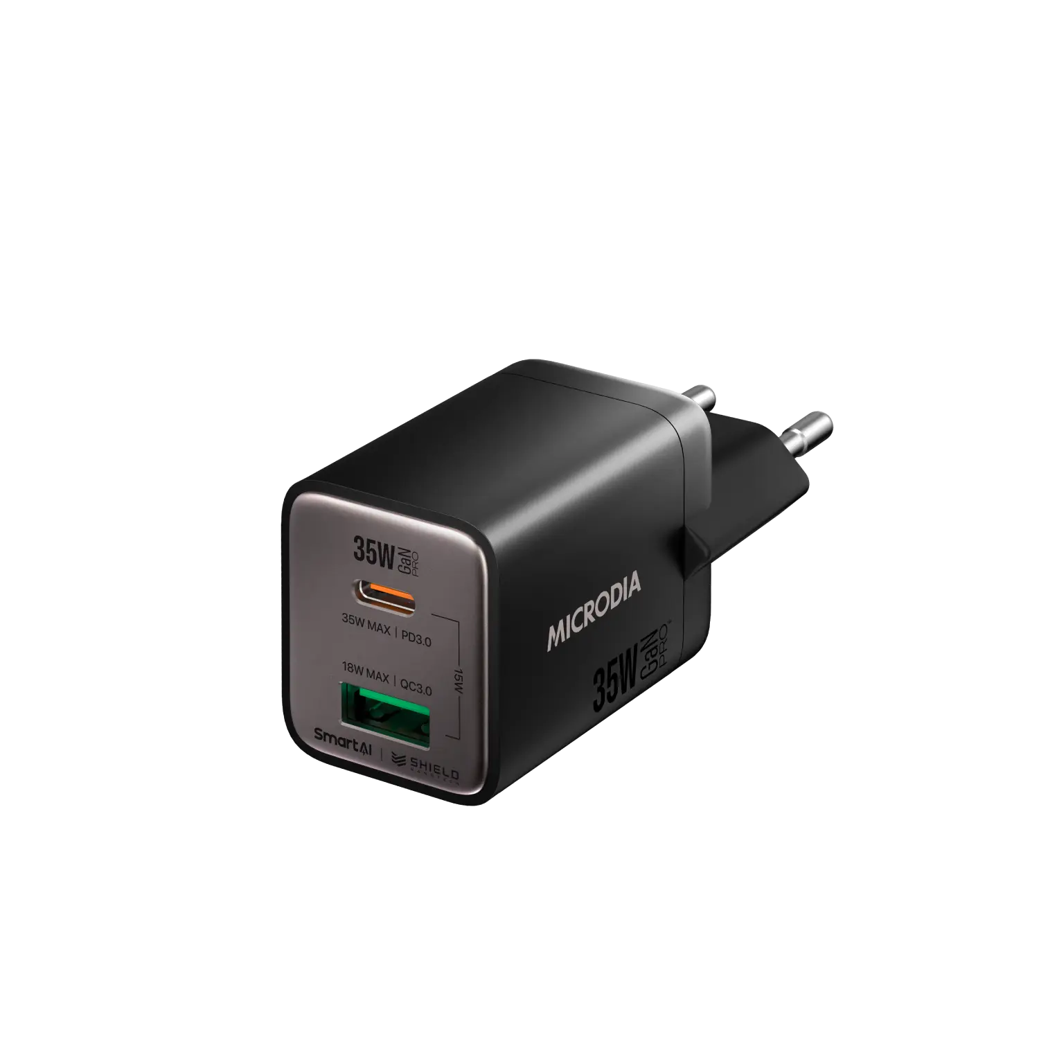 SMARTCube™ Nano 35W GaN Pro Wall Charger,Dual-Port, USB-C PD3.0 + USB-A QC3.0 Microdia