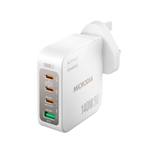 MICRODIA SMARTCube™ Nano 140W, GaN Pro Wall Charger, 4-Port, USB-C PD3.1 + USB-A QC3.0 Microdia