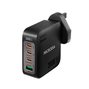 MICRODIA SMARTCube™ Nano 200W,GaN Pro Wall Charger, 4-Port,USB-C PD3.1 + USB-A QC3.0 Microdia