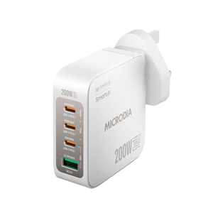 MICRODIA SMARTCube™ Nano 200W,GaN Pro Wall Charger, 4-Port,USB-C PD3.1 + USB-A QC3.0 Microdia