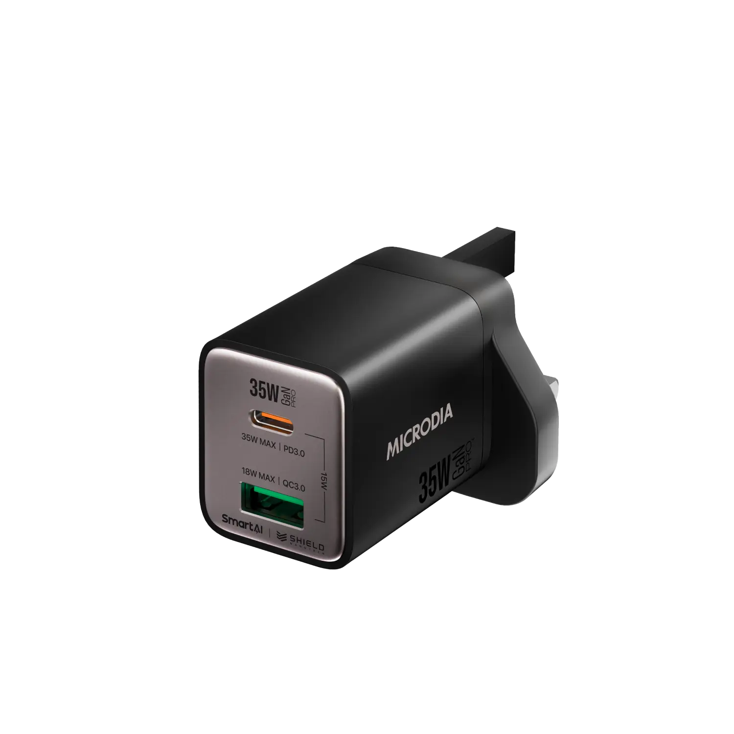 SMARTCube™ Nano 35W GaN Pro Wall Charger,Dual-Port, USB-C PD3.0 + USB-A QC3.0 Microdia