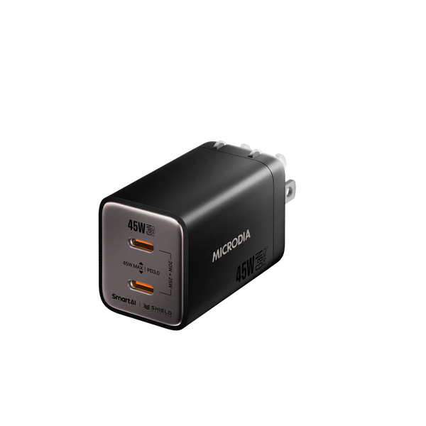 SMARTCube™ Nano 45W GaN Pro Wall Charger, Dual USB-C PD3.0 Microdia