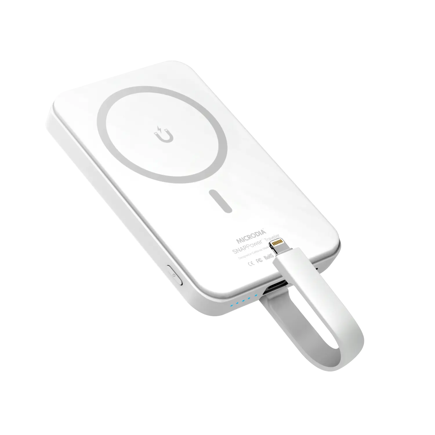 SNAPPower™ Traveler 35W Magnetic Wireless Power Bank 10000mAh Built-in Detachable Cable (USB-C + Lightning) Microdia